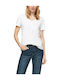 S.Oliver Women's T-shirt with V Neckline White