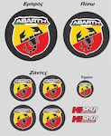 Badges Set Rear Front and Rear Wheels For Abarth Code 01 SET 7 pcs