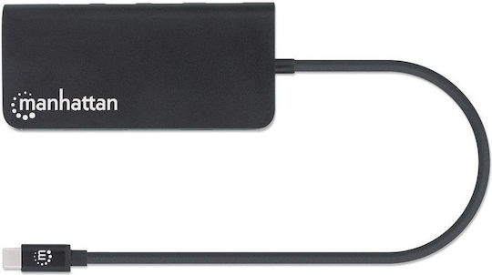 Manhattan USB-C Docking Station mit HDMI 4K PD Ethernet Schwarz (152372)