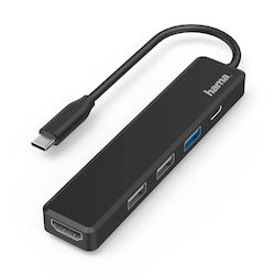 HAMA USB-C Докинг станция с HDMI 4K PD (00200117) HAMA USB-C Докинг станция с HDMI 4K PD (00200117)