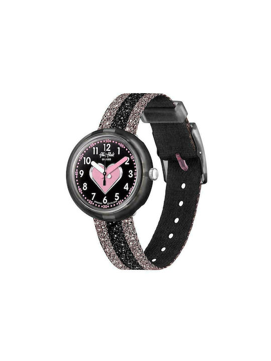 FlikFlak Kids Analog Watch Imagination with Fabric Strap Black