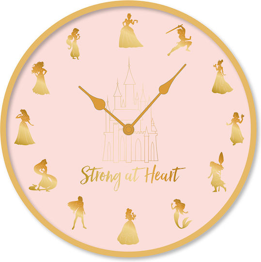 Pyramid International Disney Princess (Strong At Heart) Wall Clock Plastic Pink Ø25cm