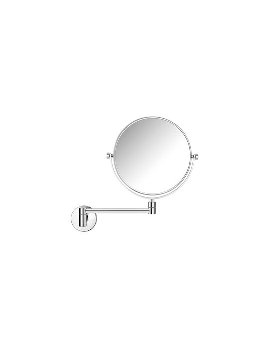 Sanco Magnifying Round Bathroom Mirror made of Metal 20x20cm Silver