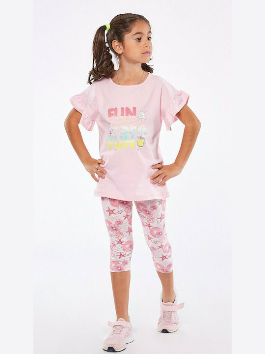 Εβίτα Kids Set with Leggings Summer 2pcs Pink