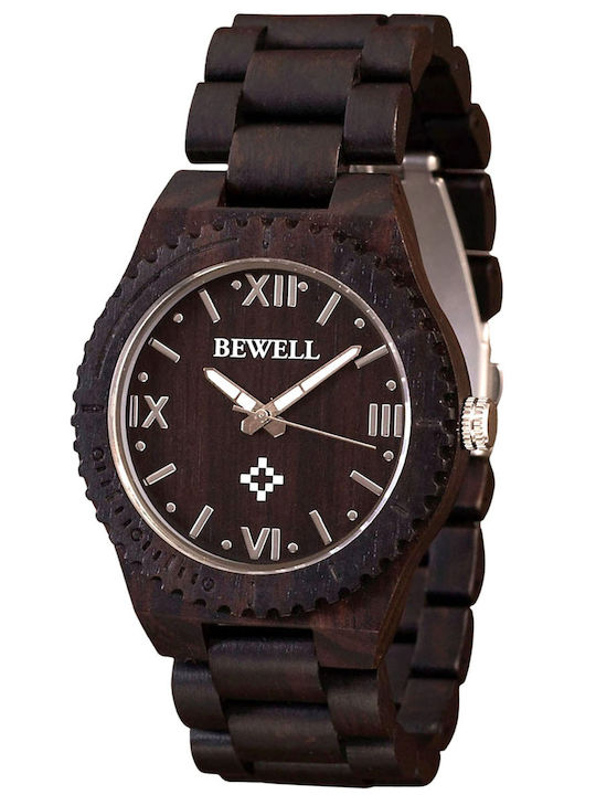Bewell Momus Watch Battery with Wooden Bracelet