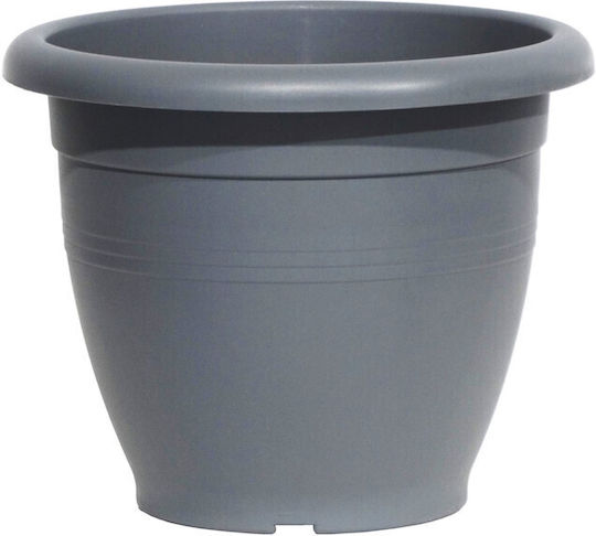 Viomes Terracotta Γλάστρα Πλαστική Γκρι Τιτανίου 32x32x26εκ.