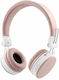 Streetz HL-BT402 Ασύρματα / Ενσύρματα On Ear Ακουστικά με 22 ώρες Λειτουργίας Ροζ