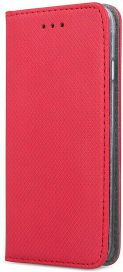 Smart Magnet Book Synthetisches Leder / Kunststoff Rot (Realme C21Y, C25Y)