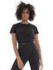 Women's Summer Crop Top Cotton Short Sleeve Black