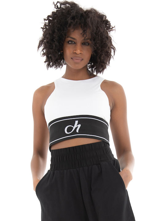 Γυναικείο Crop Top Αμάνικο Καλοκαιρινό Λευκό