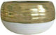 Art et Lumiere Διακοσμητικό Βάζο Κεραμικό Χρυσό/Λευκό 23.5x12cm
