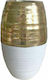 Art et Lumiere Διακοσμητικό Βάζο Κεραμικό Χρυσό/Λευκό 23x33.5cm