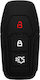Silicone Car Key Cover Case Smart Key with 3 Buttons for Ford Black