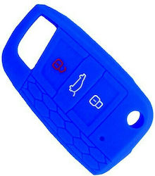 Θήκη Κλειδιού από Σιλικόνη με 3 Κουμπιά για Seat / Skoda / VW 69183 σε Μπλε Χρώμα