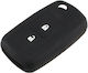 Silicone Car Key Cover Case with 2 Buttons for Seat / Skoda / VW Black