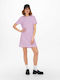 Only Καλοκαιρινό Mini T-shirt Φόρεμα Lilac