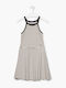 Kids Dress Sleeveless Striped with Accessories White
