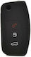 Silicone Car Key Cover Case with 2 Buttons for Ford Black