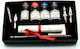 Francesco Rubinato Set Calligraphy Pen Brown with Blue Ink