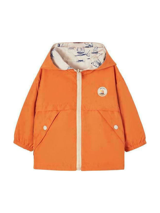Kids' Sports Jacket Short Windproof with Hood Orange