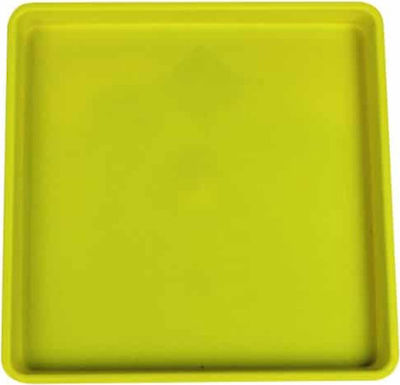 Viomes Linea 591 Τετράγωνο Πιάτο Γλάστρας Κιτρινοπράσινο 17x17cm