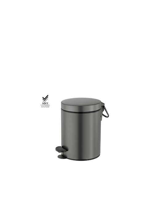 Sanco Inox Toilet Bin with Soft Close Lid 5lt Gray