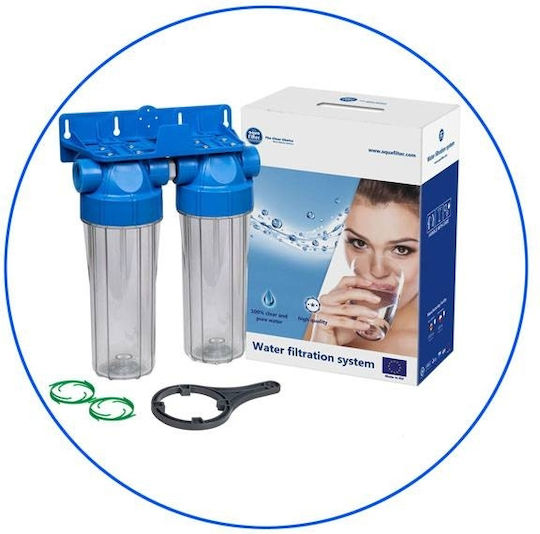 Aqua Filter Συσκευή Φίλτρου Νερού Διπλή Κεντρικής Παροχής Διατομής ½"