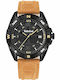 Timberland Milinocket Men's Watch 44mm Battery with Brown Leather Strap