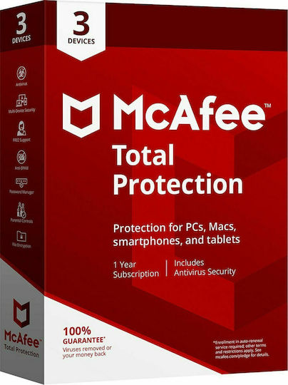 McAfee Total Protection 2022 for 1 Device and 1 Year of Use (Electronic License)