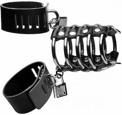 Strict Leather Gates Of Hell Κλουβί Πέους Chastity Device σε Μαύρο Χρώμα