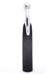 Paddle Leather Paddle With Metallic Handle Black