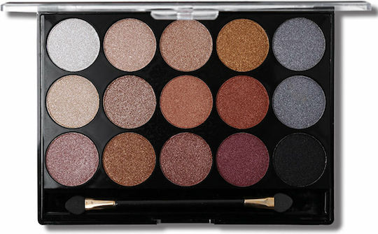 Miss Rose 15 Shades Palette with Eye Shadows in Pressed Powder Form 115g