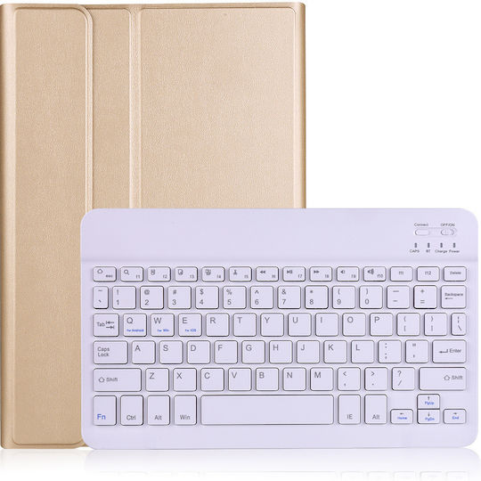 Flip Cover Cu Tastatură În Engleză SUA Auriu Samsung Galaxy Tab S7 / Tab S8