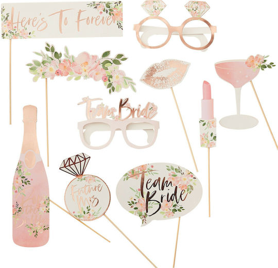 Ginger Ray FH 210 Photo Booth Prop for Party with Theme "Marriage" Set of 10pcs FH-210