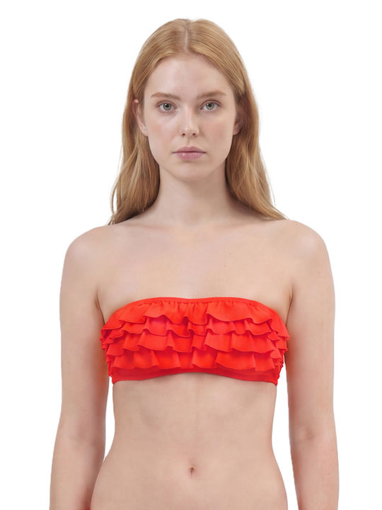 Basehit Strapless Bikini Top Orange
