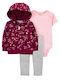Carter's Baby Bodysuit Set Short-Sleeved with Pants Multicolour 3pcs
