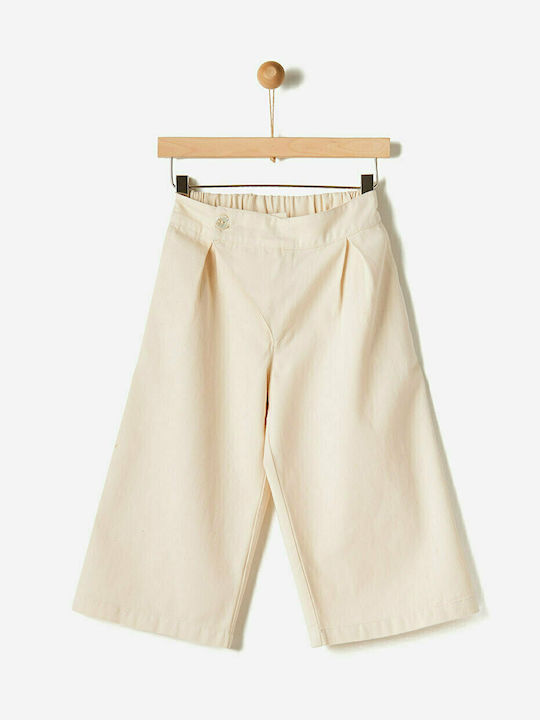 Yell Oh! Kids Fabric Wide Leg Trousers Beige