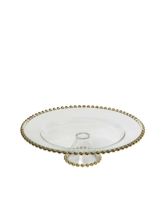 Espiel Transparent Glass Pedestal Cake Stand 34x34x10cm