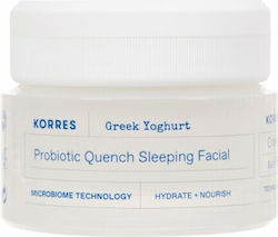 Korres Greek Yoghurt Restoring & Moisturizing 48h Night Cream Suitable for All Skin Types with Hyaluronic Acid / Aloe Vera / Vitamin C Probiotic Quench 40ml