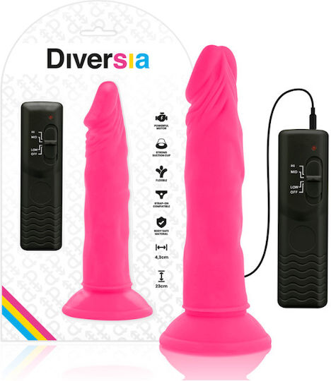 Diversia Flexible Vibrating Dildo Realistic Vibrator 23cm Pink