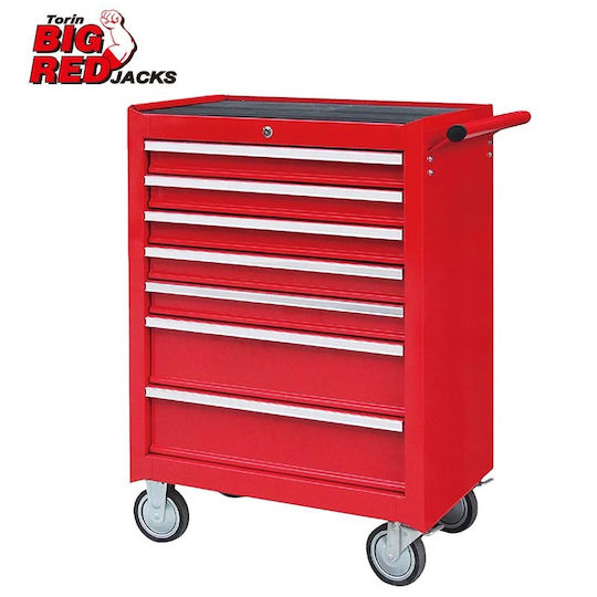 Torin Cu roți Metal Căruță cu 7 Sertare L74.9xA52xÎ93.5cm