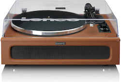 Lenco LS-430BN Turntables with Preamplifier and Built-in Speakers Brown