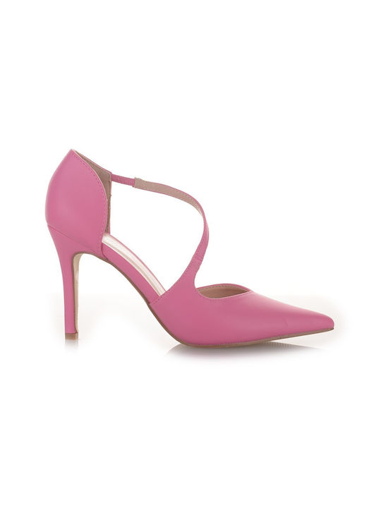 Famous Shoes Μυτερές Γόβες με Τακούνι Στιλέτο Ροζ
