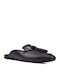Pure2 Flat Leather Mules in Black Color
