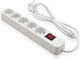 Lineme Power Strip 5 Positions with Switch and Cable 1.5m