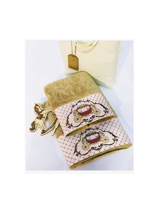 Raison D' Etre Set Babyhandtücher 2 Stück Beige Magical Coach