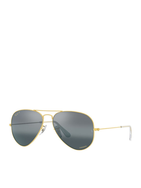 Ray Ban Aviator Unisex Sunglasses with Gold Met...