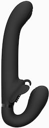 Vive Satu Pulse Wave Strapless Strap On με Dildo με Δόνηση σε Μαύρο Χρώμα
