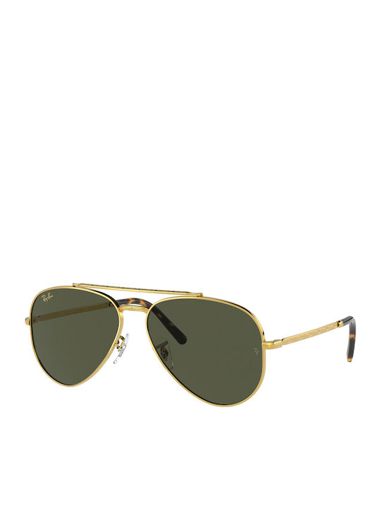 Ray Ban Aviator Unisex Γυαλιά Ηλίου με Χρυσό Μεταλλικό Σκελετό και Πράσινο Φακό RB3625 9196/31