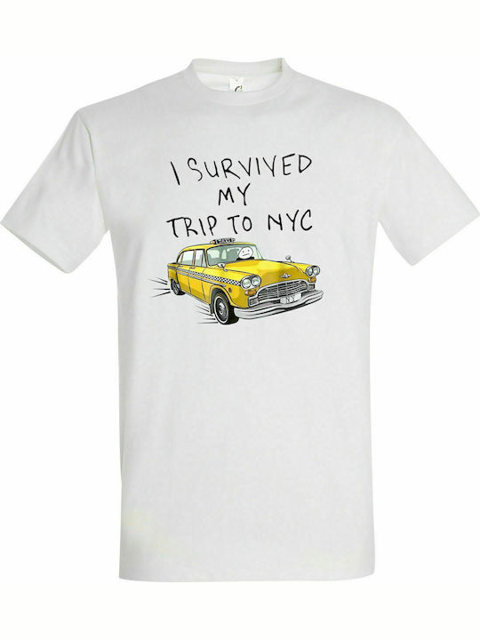 T-shirt Unisex " I Survived My Trip To NYC, Tom Holland, Spiderman ", White